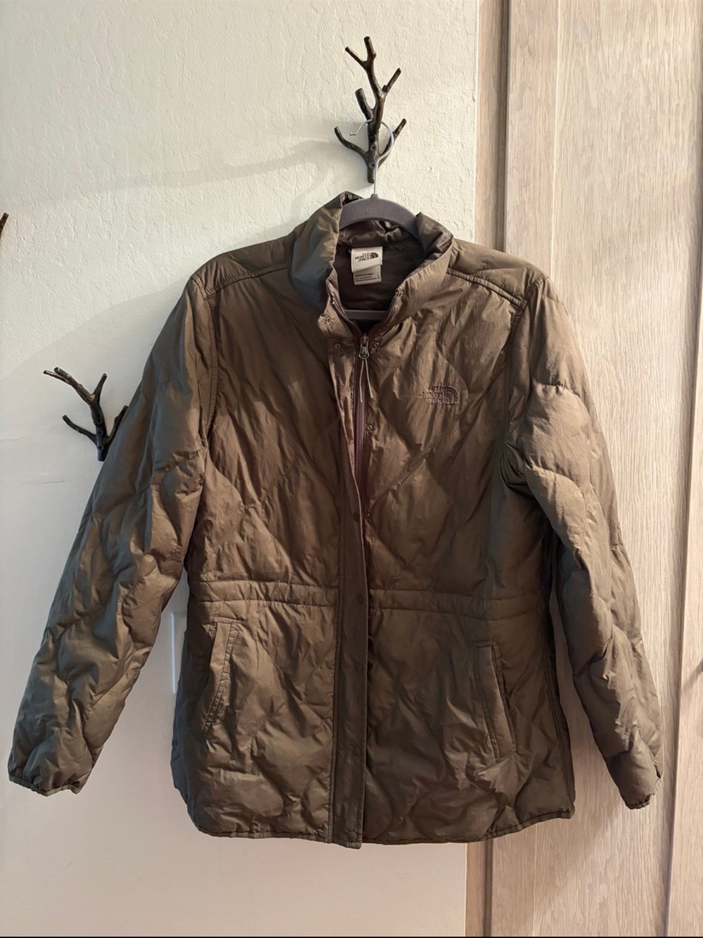 The North Face Women's Olive Green Hooded Jacket Large
